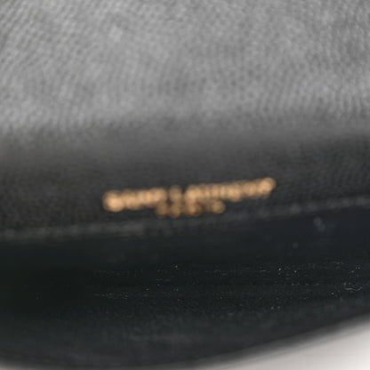 Saint Laurent Grain De Poudre Uptown Monogram Card Case Black 5 of 6