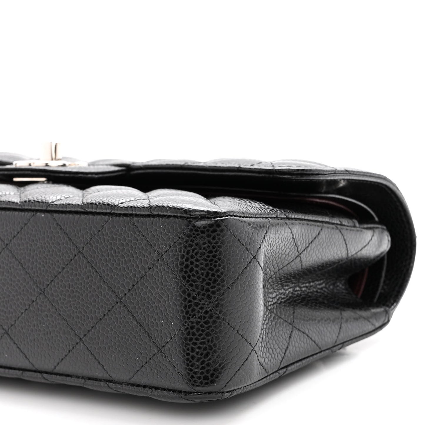 Caviar Quilted Small Double Flap Black