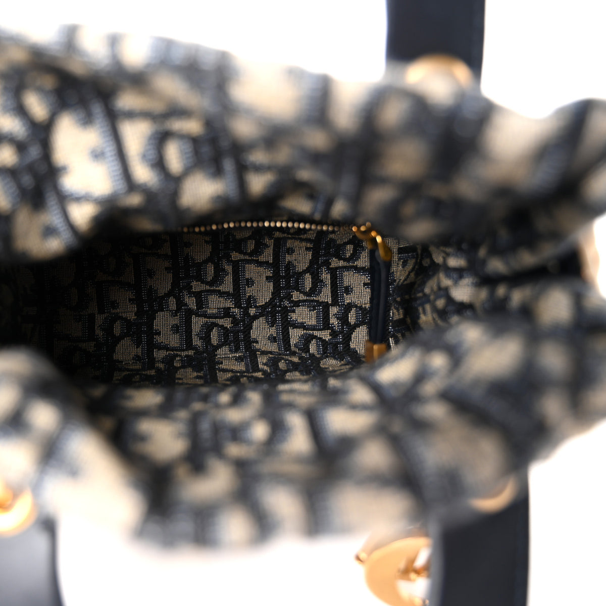 Wicker Oblique Mini Lady Dior Bag Blue
