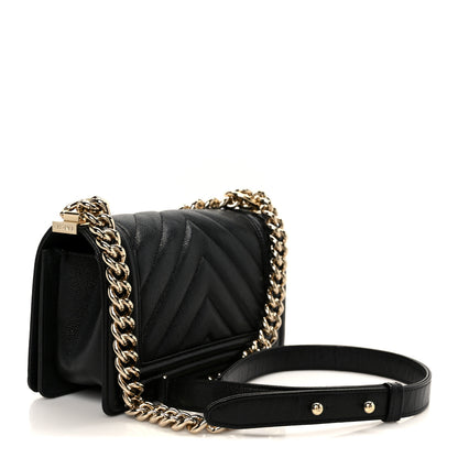 Chanel Caviar Chevron Quilted Small Boy Flap Black 3 of 11