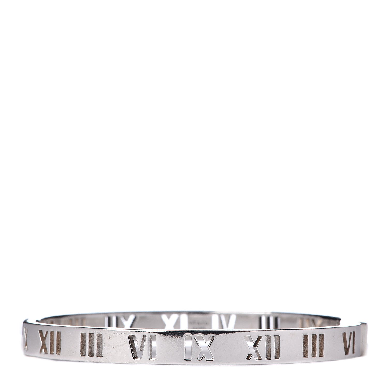 Tiffany Sterling Silver Atlas Pierced Hinged Bangle Bracelet 1 of 4
