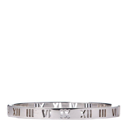 Tiffany Sterling Silver Atlas Pierced Hinged Bangle Bracelet 1 of 4