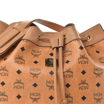 MCM Visetos Essential Drawstring Bucket Bag Cognac 8 of 11