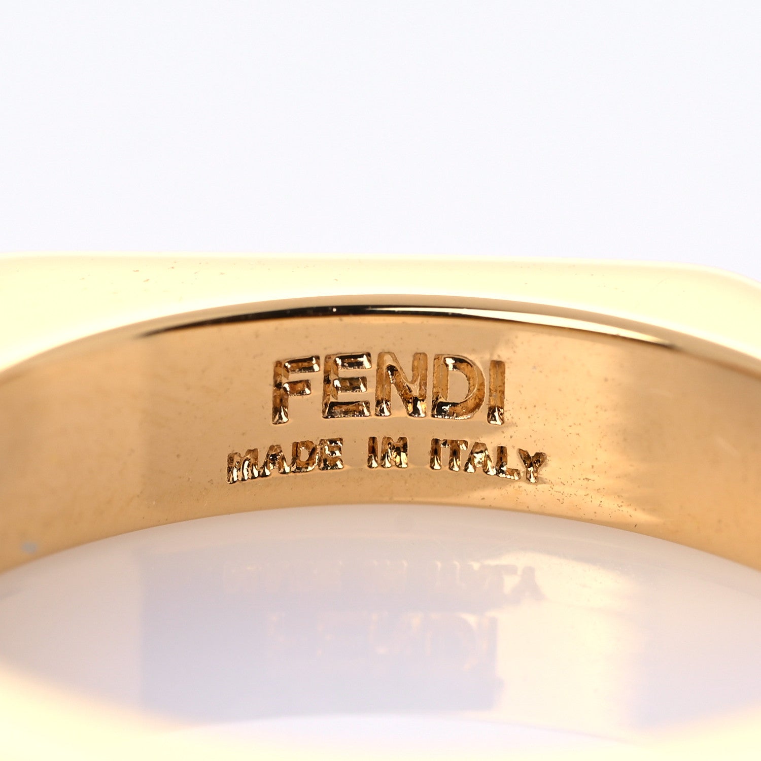 Fendi Metal Crystal F is Fendi Ring L Gold Green 4 of 6