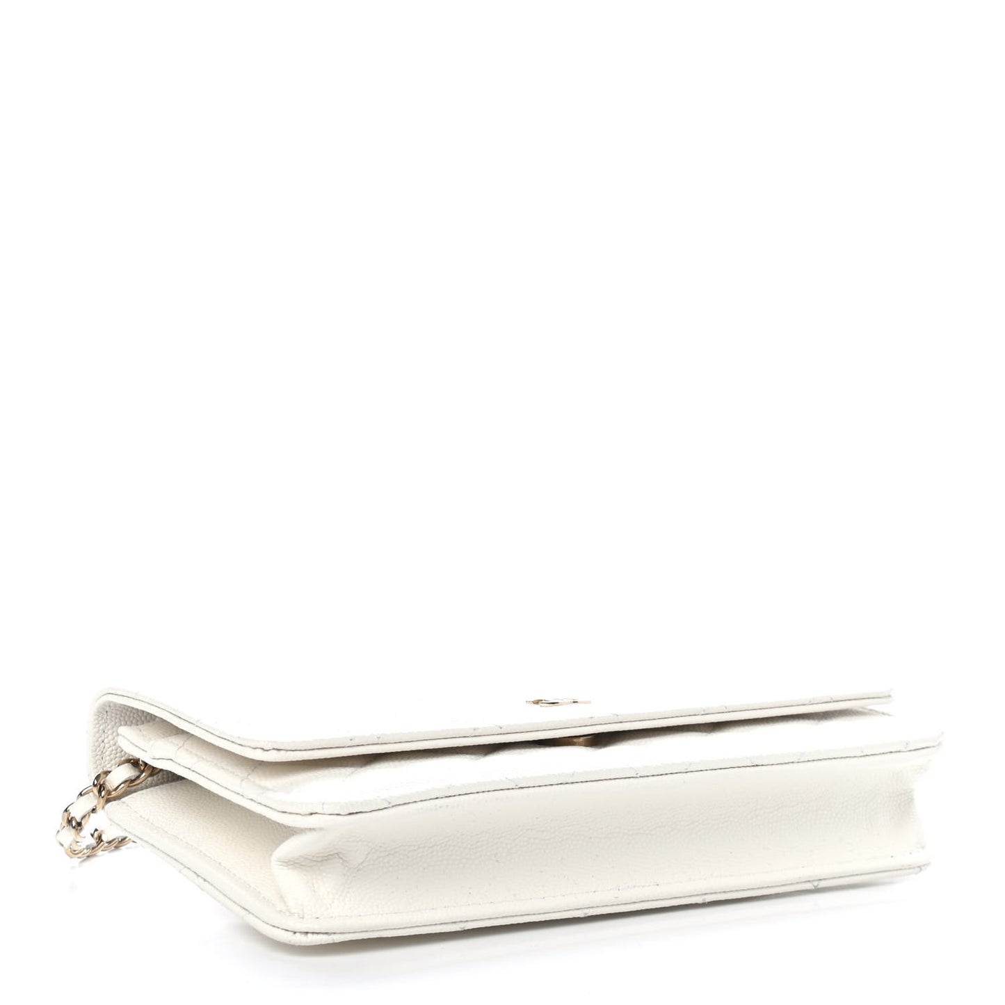 Caviar Quilted Wallet On Chain WOC White