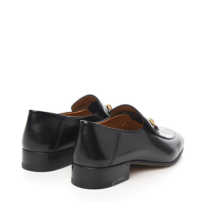 Gucci Goatskin Womens Horsebit Mid-Heel Loafers 39 Black 4 of 8