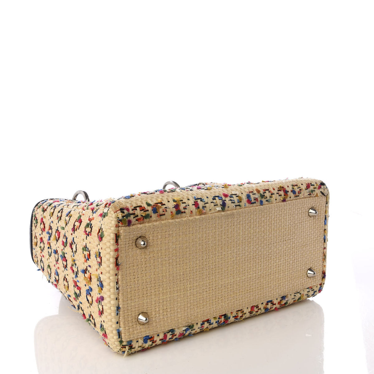 Raffia Medium Lady Dior Blue