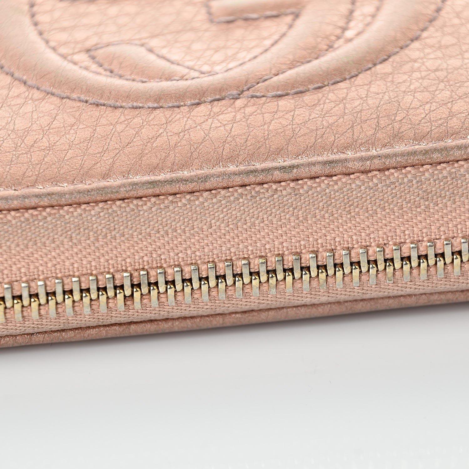 Gucci Metallic Calfskin Soho Zip Around Wallet Pink 11 of 14