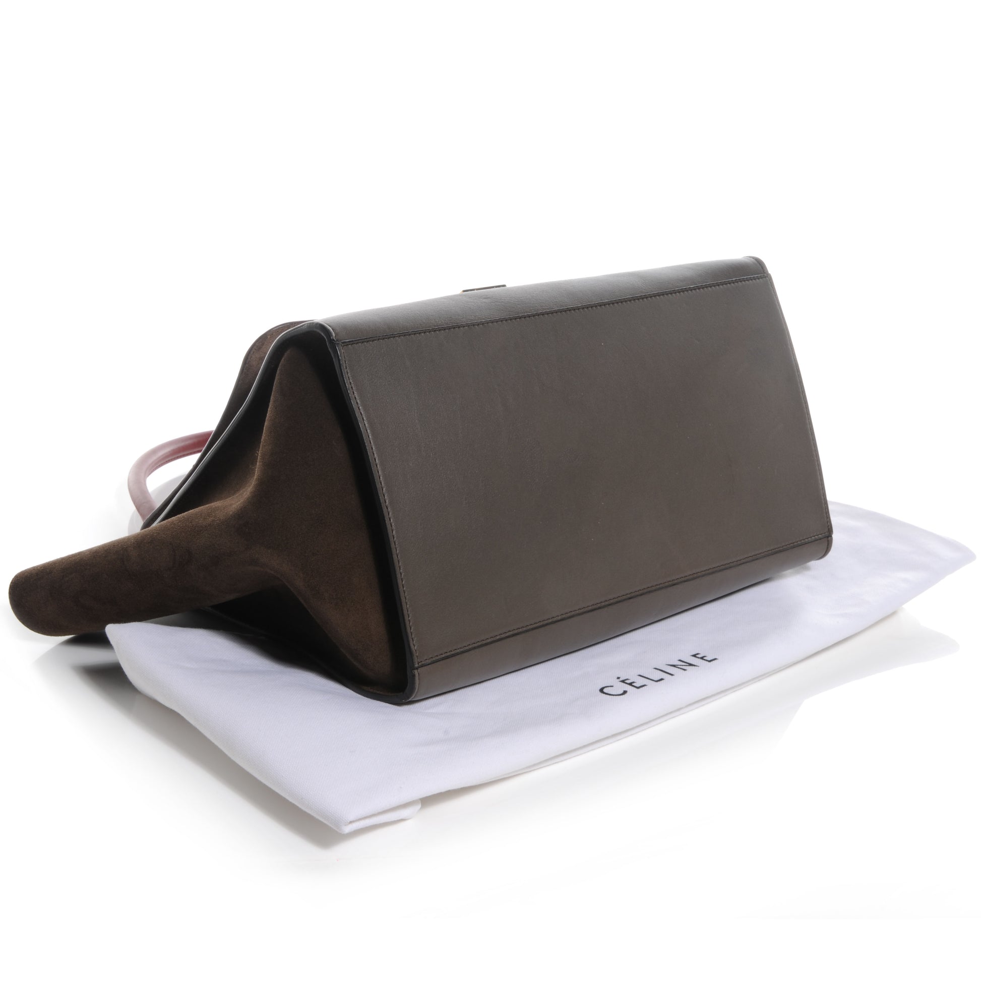 Celine Calfskin and Suede Large Tri-Color Trapeze Granite 4 of 9