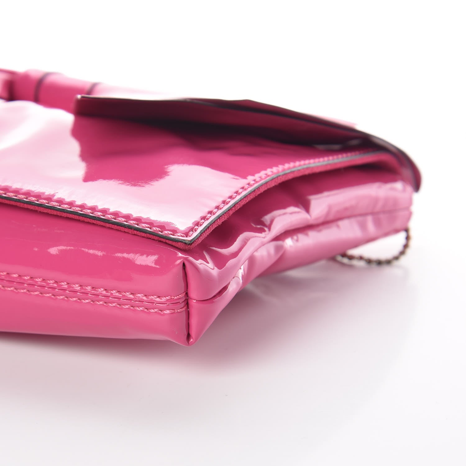 Valentino Garavani Patent Lacca Bow Clutch Pop Fuxia 9 of 9