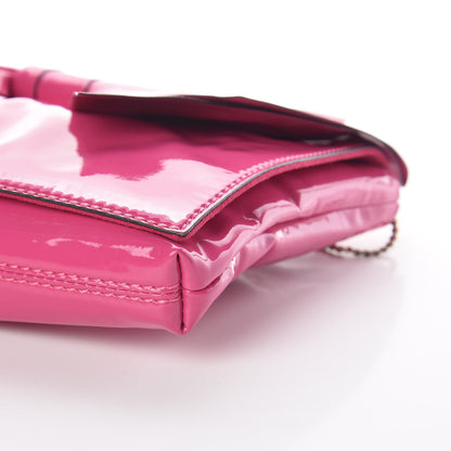 Valentino Garavani Patent Lacca Bow Clutch Pop Fuxia 9 of 9