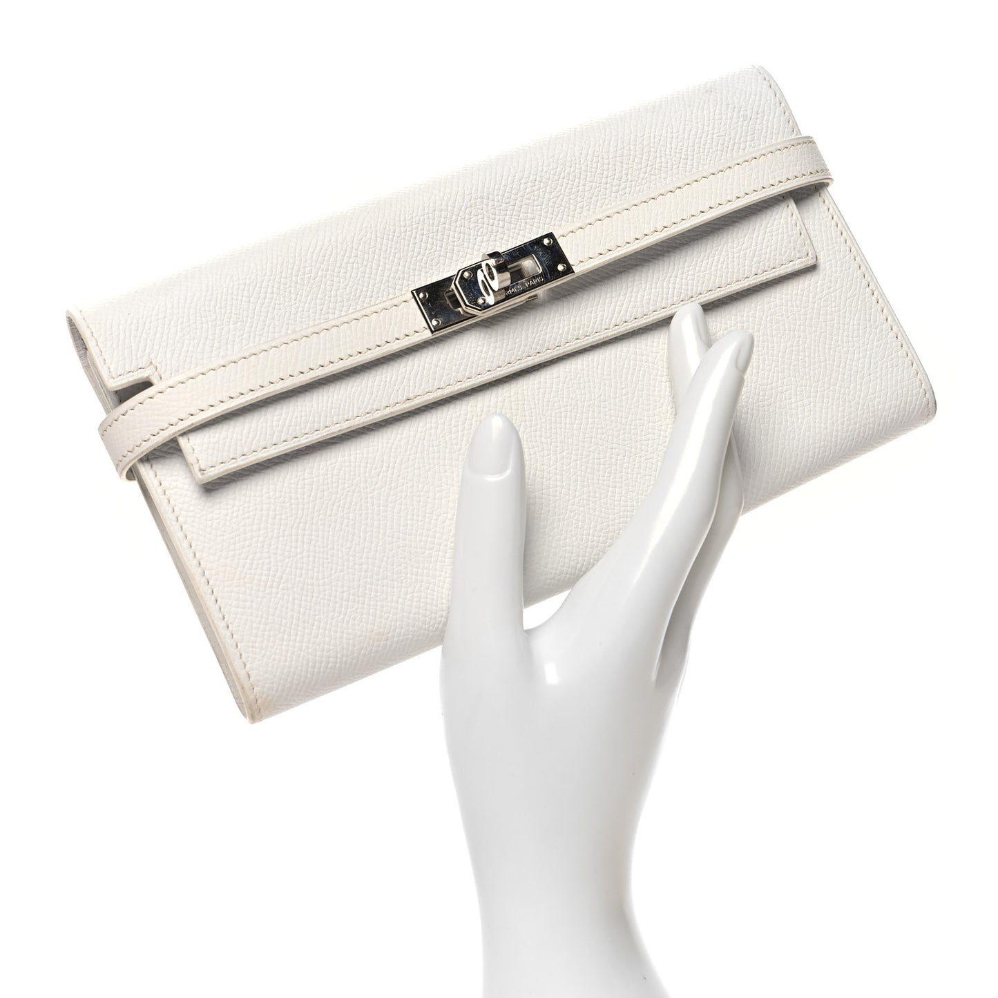 Epsom Kelly Longue Wallet White