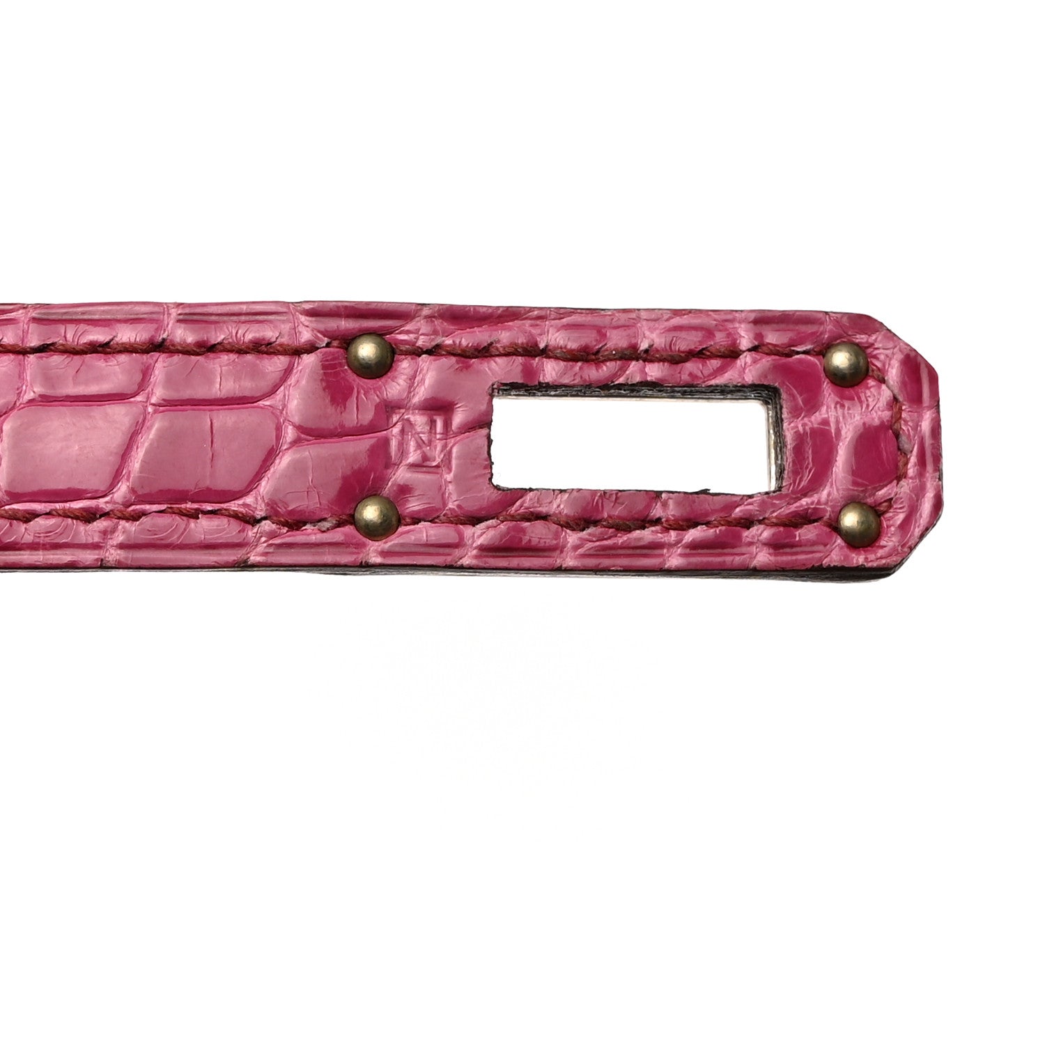Hermes Shiny Alligator Kelly Longue Wallet Fuchsia 7 of 8