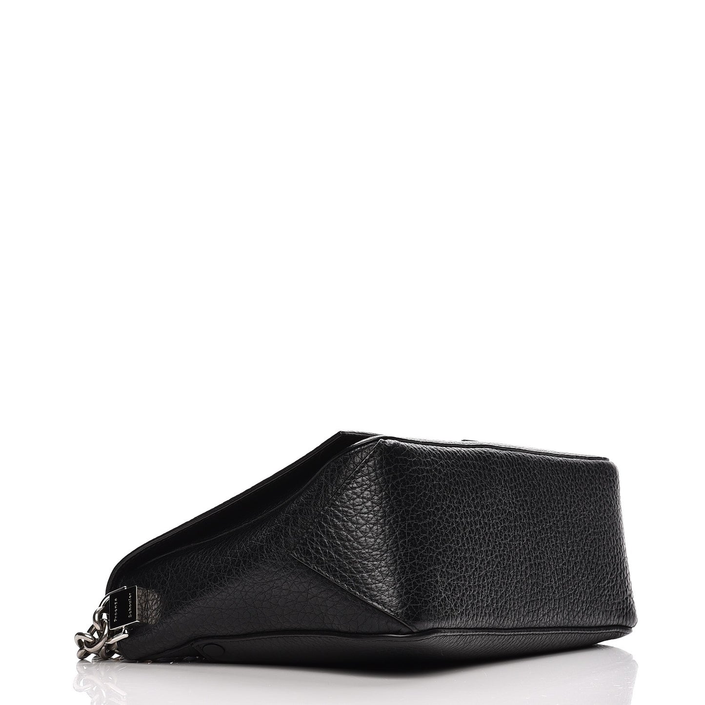 Pebbled Calfskin Small Courier Black