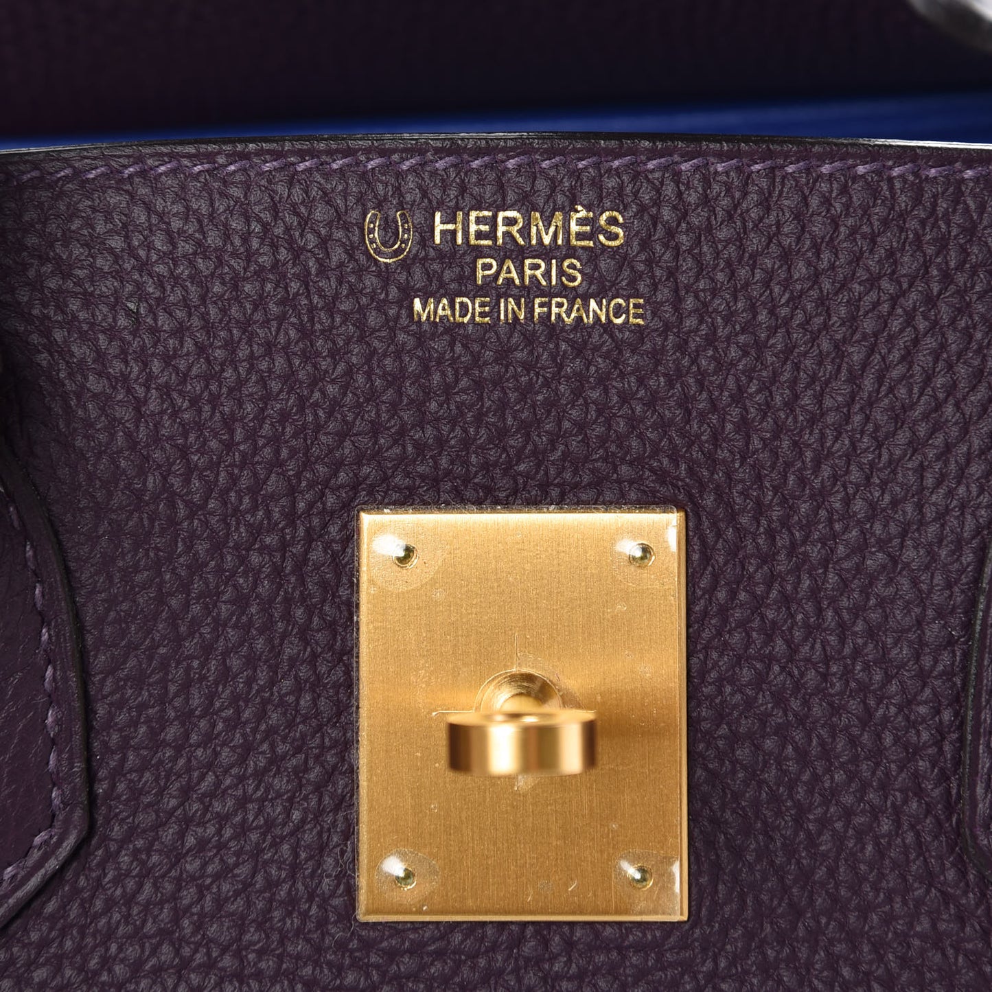 Togo Horseshoe Birkin 35 Raisin Bleu Electrique