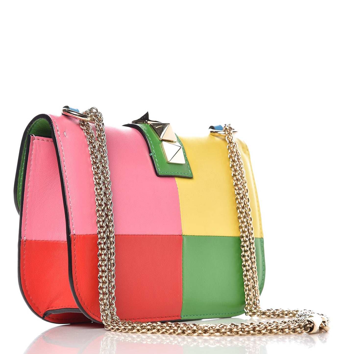 Vitello Small Glam Lock Rockstud Flap Multicolor