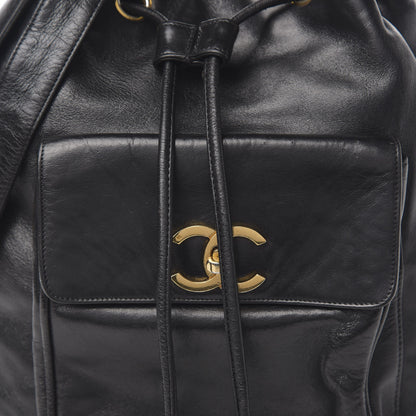 Chanel Lambskin CC Drawstring Shoulder Bag Black 9 of 9