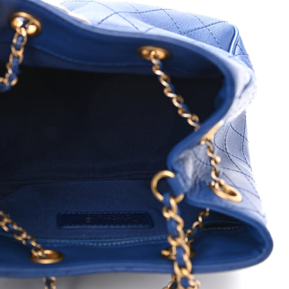 Chanel Calfskin Stitched Small Egyptian Amulet Drawstring Bag Blue 5 of 11