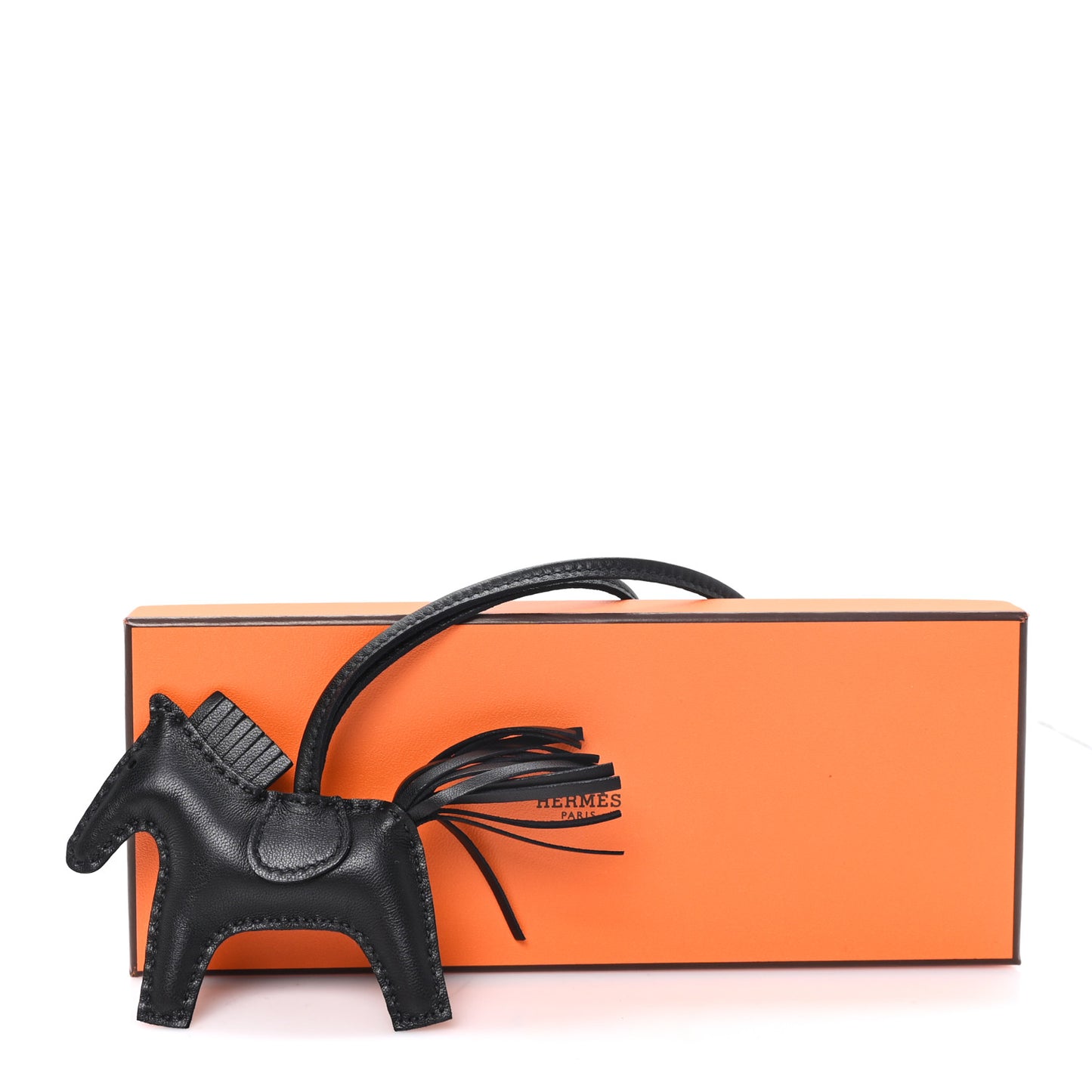 Milo Lambskin Grigri Rodeo Horse Bag Charm PM So Black