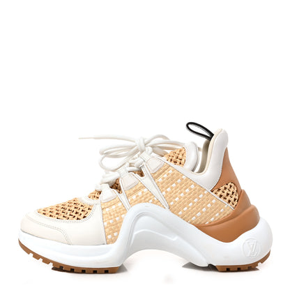 Louis Vuitton Raffia Calfskin LV Archlight Sneakers 37 Natural 1 of 6
