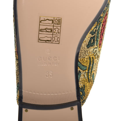 Gucci Iridescent Brocade Womens Princetown Slippers 35 Gold Multicolor 7 of 9
