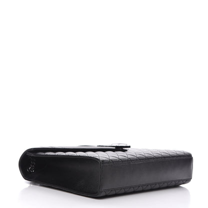 Saint Laurent Grain De Poudre Textured Mixed Matelasse Large Triquilt Monogram Monochrome Satchel Black 4 of 10