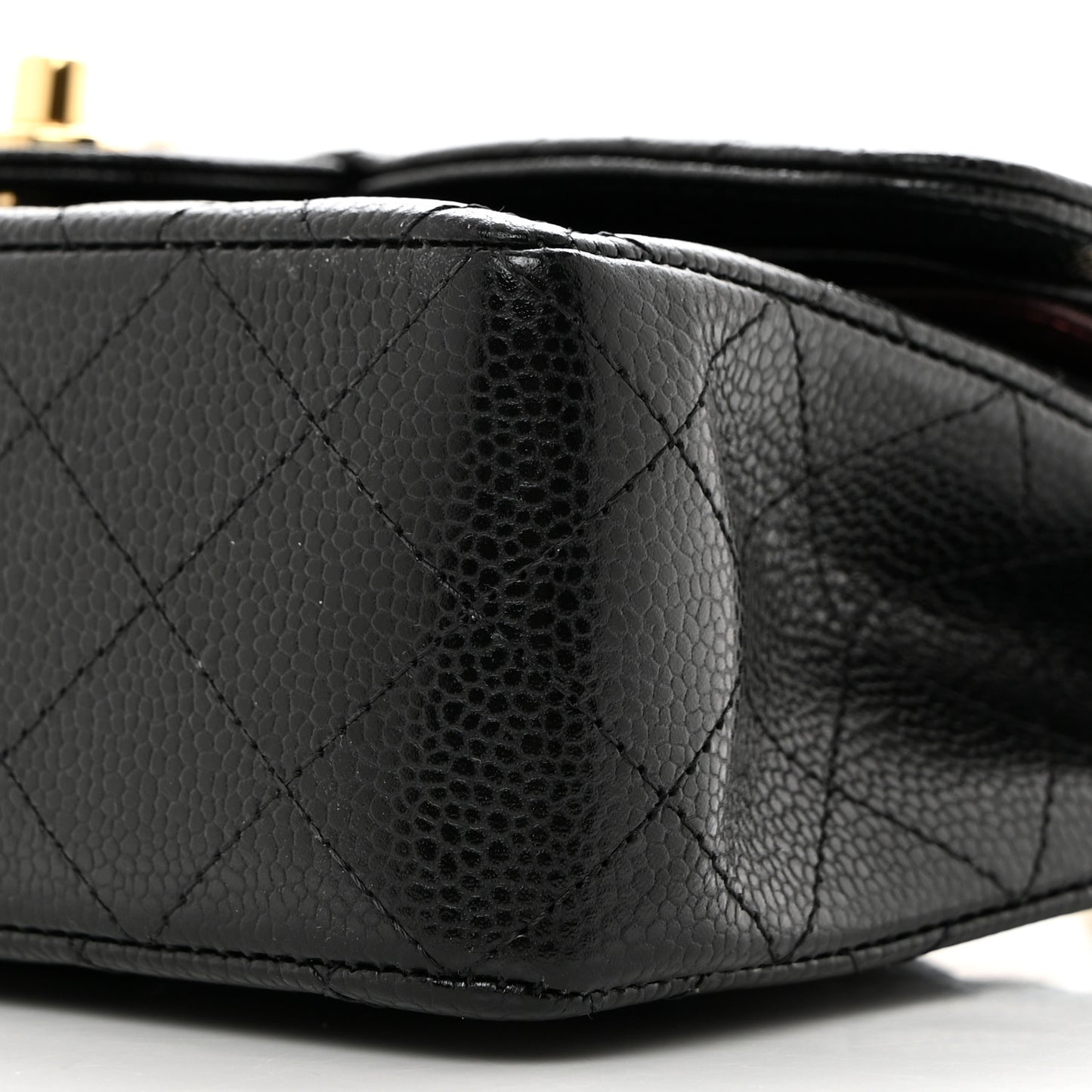 Caviar Quilted Small Double Flap Black