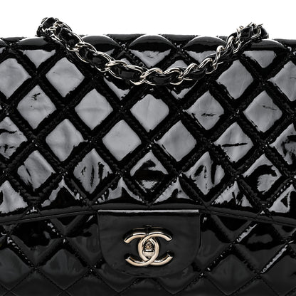 Chanel Patent Quilted Jumbo Single Flap Black 7 of 11