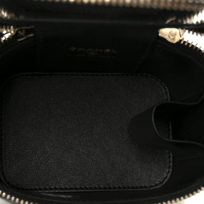 Chanel Lambskin Quilted Top Handle Mini Vanity Case With Chain Black 5 of 12