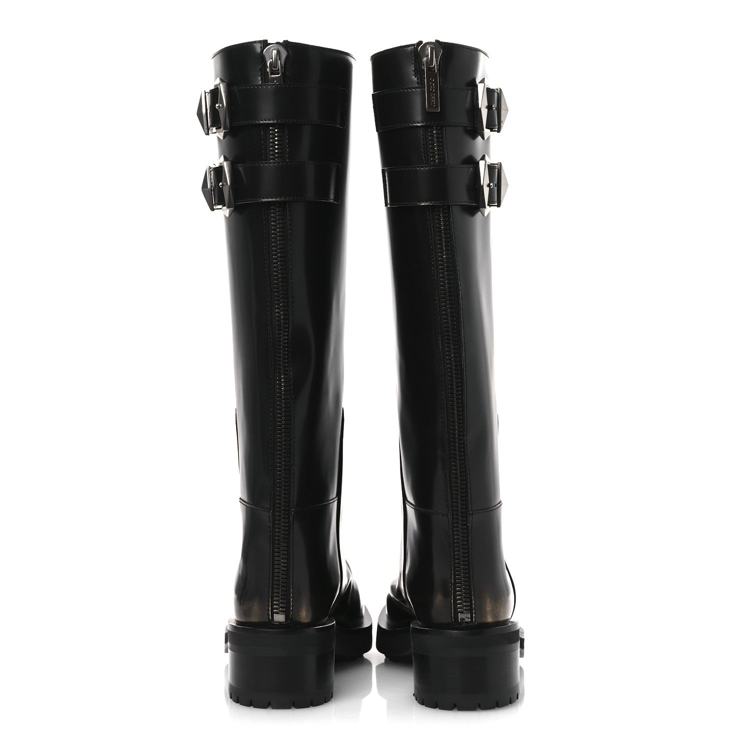 Jimmy Choo Burnished Brushed Calfskin Brooklyn 50 Boots 36.5 Black Gold 6 of 12