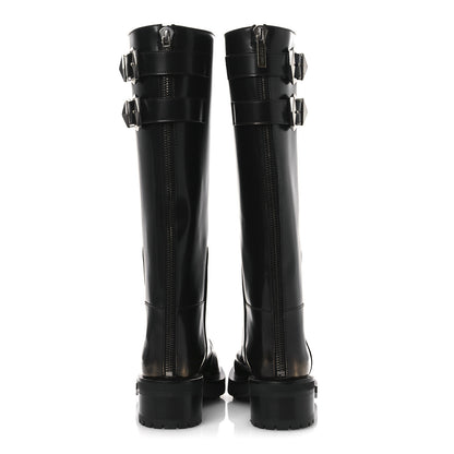 Jimmy Choo Burnished Brushed Calfskin Brooklyn 50 Boots 36.5 Black Gold 6 of 12