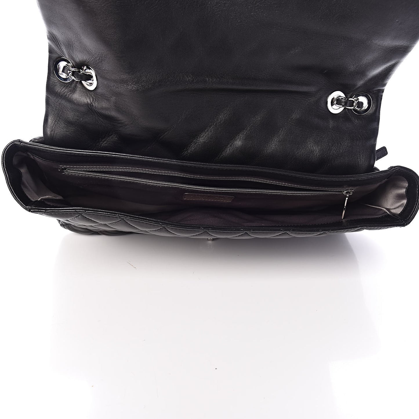 Lambskin Quilted Jumbo Coco Rain Flap Black