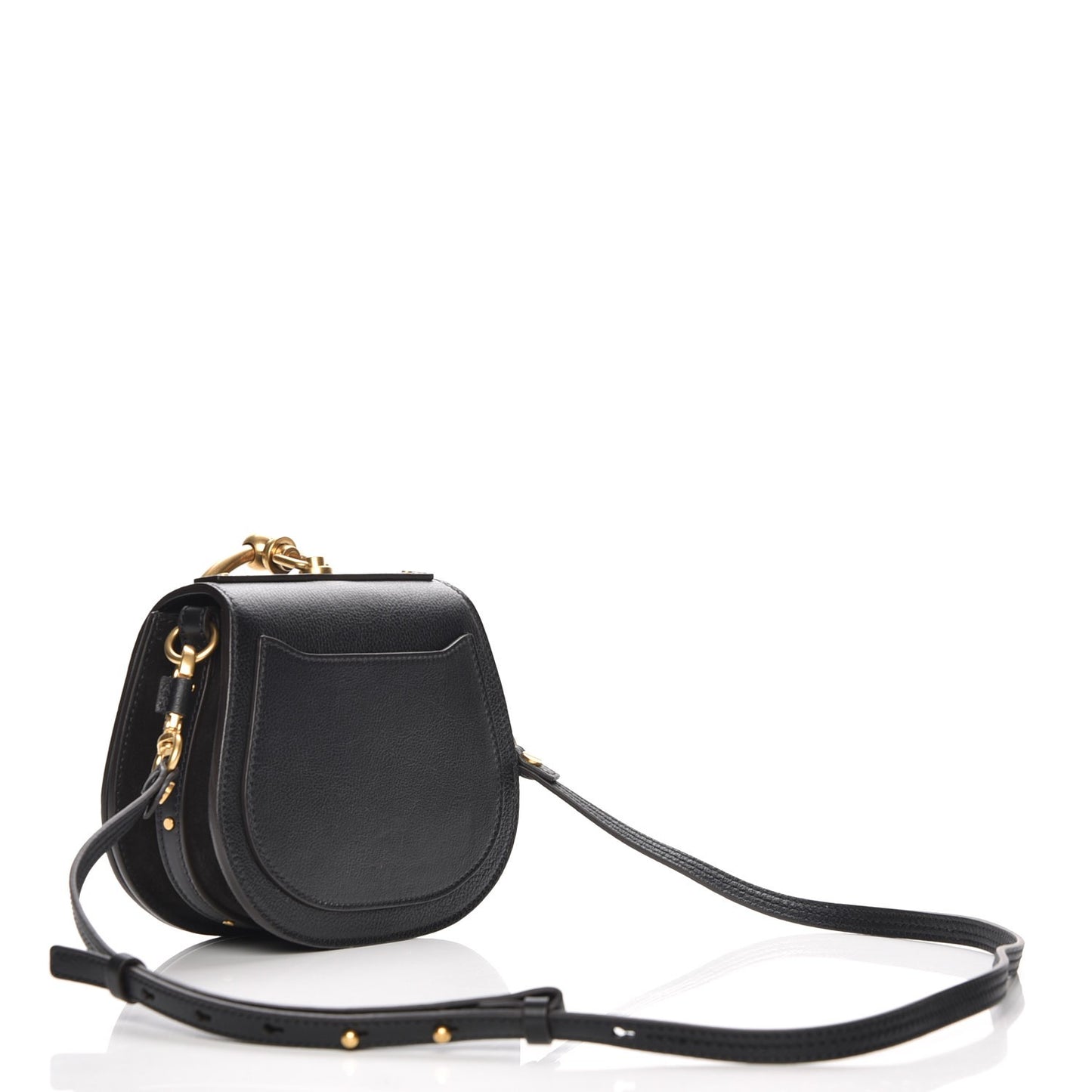 Calfskin Suede Small Nile Bracelet Bag Black