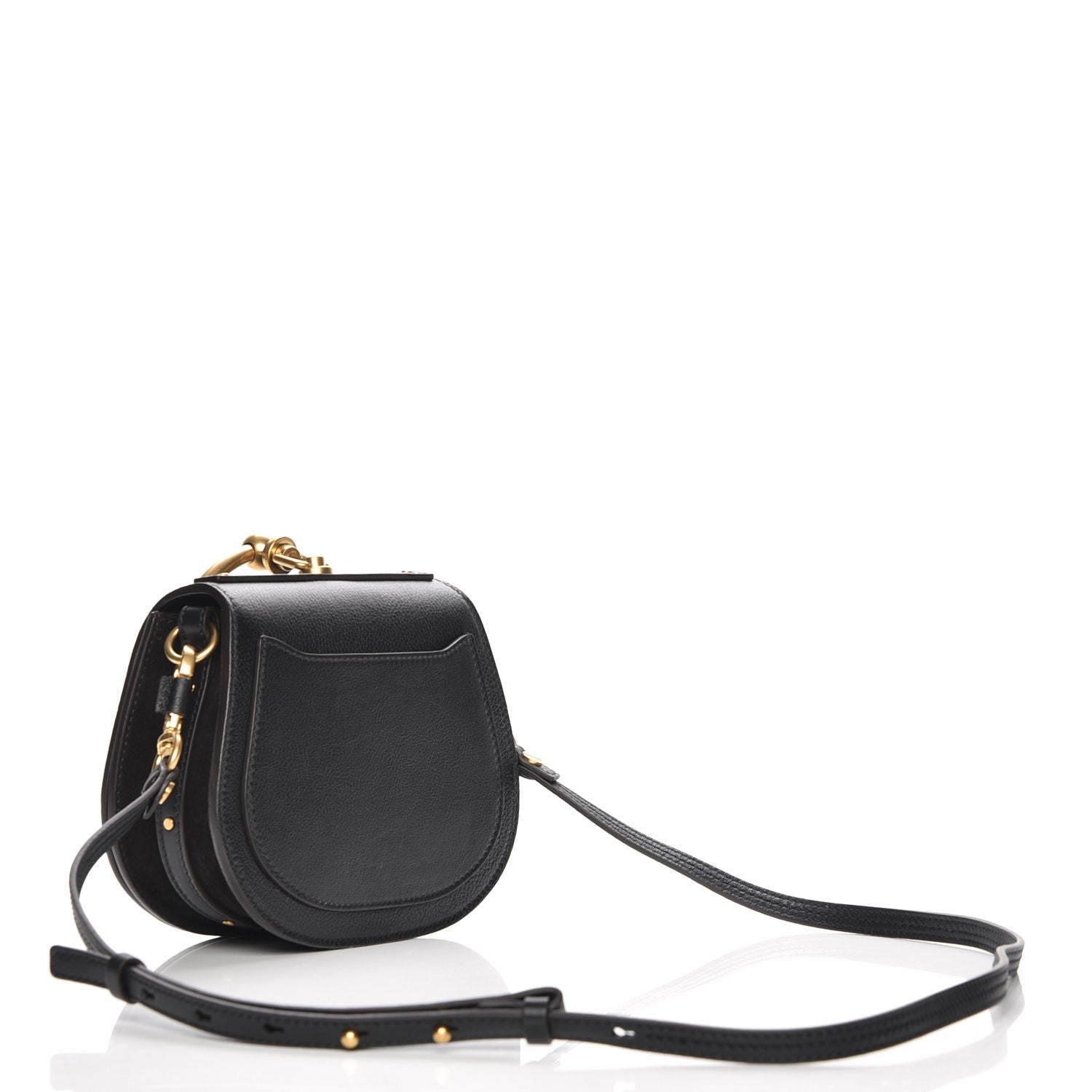 Chloe Calfskin Suede Small Nile Bracelet Bag Black 3 of 8