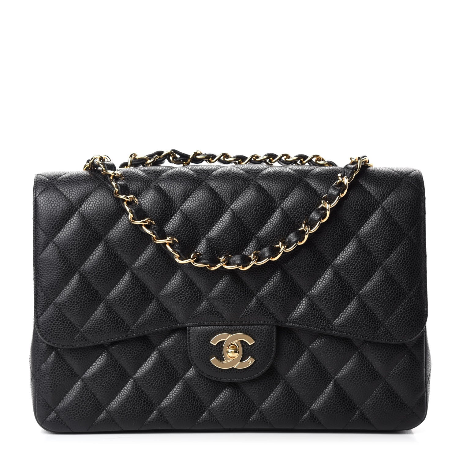 Chanel Caviar Quilted Jumbo Single Flap Black 1 of 11