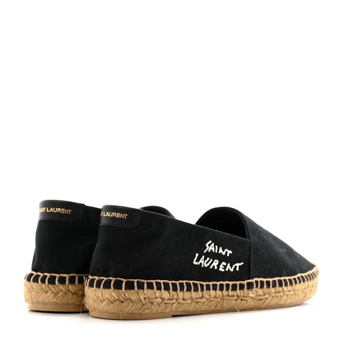 Canvas Nappa Elba Light Logo Embroidered Espadrilles 37 Black