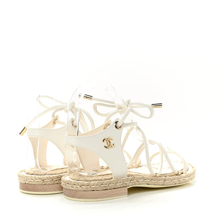 Chanel Lambskin Espadrille Sandals 36 White 4 of 8