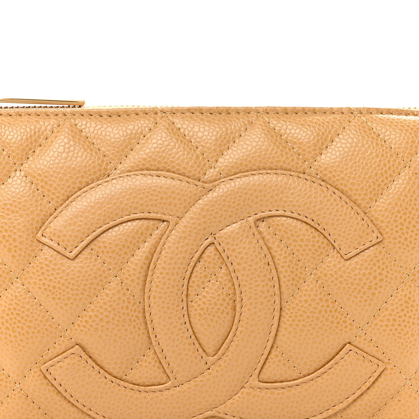 Caviar Quilted Timeless CC Shoulder Bag Beige
