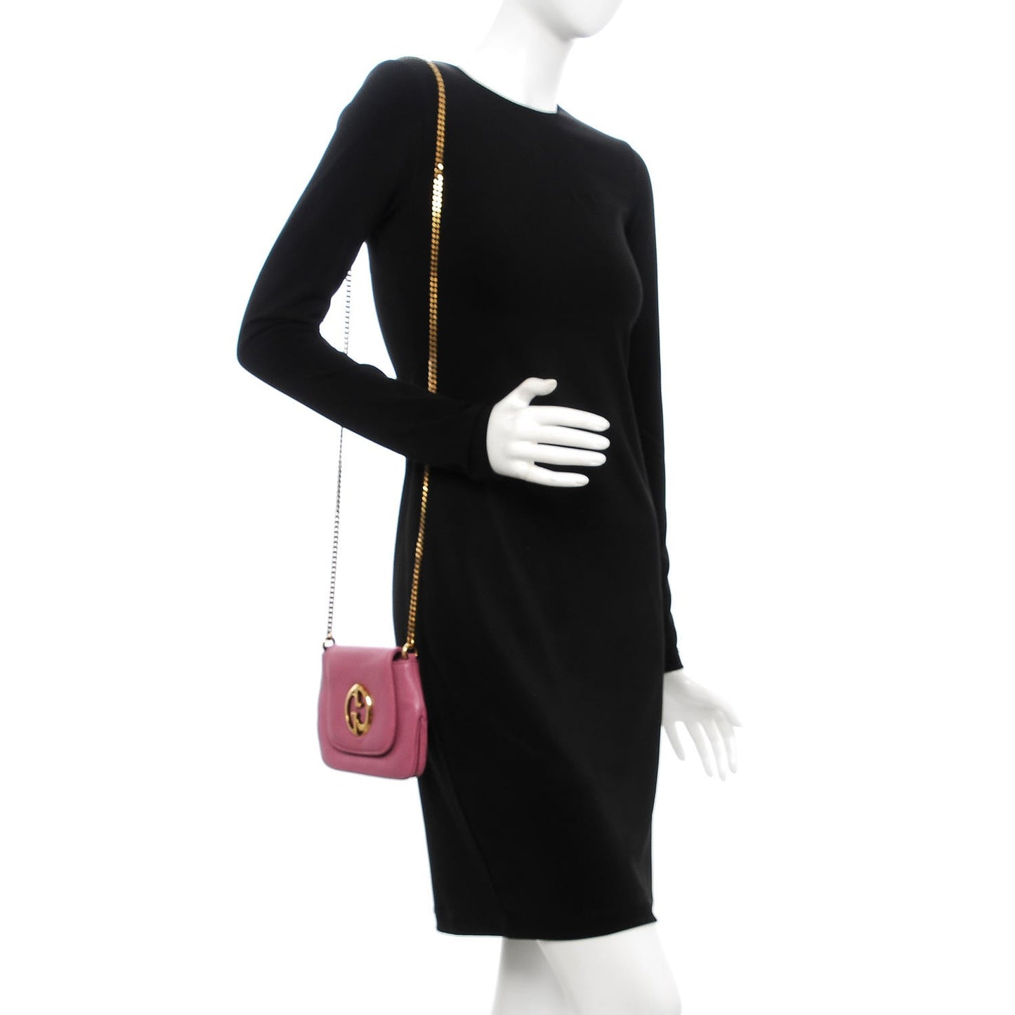 Pebbled Calfskin Small 1973 Chain Shoulder Bag Peonia Flower