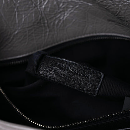 Saint Laurent Crinkled Calfskin Matelasse Monogram Large Niki Chain Satchel Fog 11 of 11