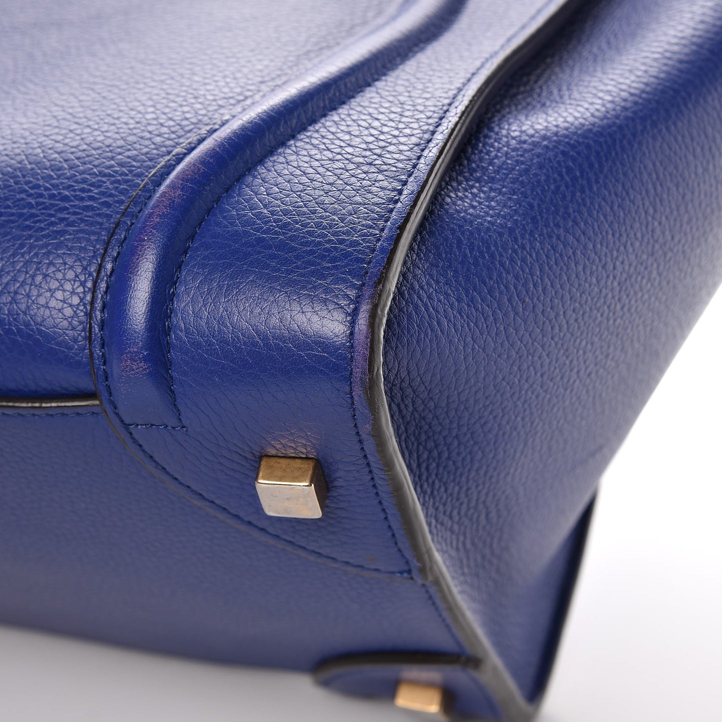 Drummed Calfskin Mini Luggage Indigo