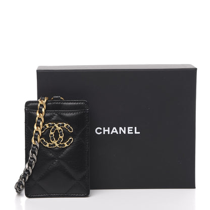 Chanel Goatskin Quilted 19 Card Holder On Chain Black 8 of 8
