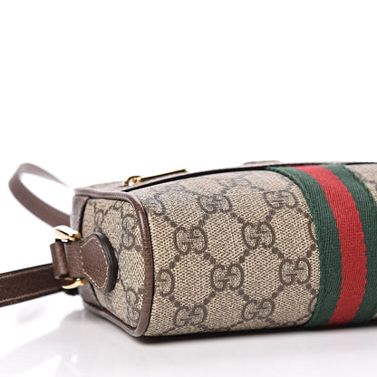 Gucci GG Supreme Monogram Web Mini Ophidia Shoulder Bag Brown 6 of 11