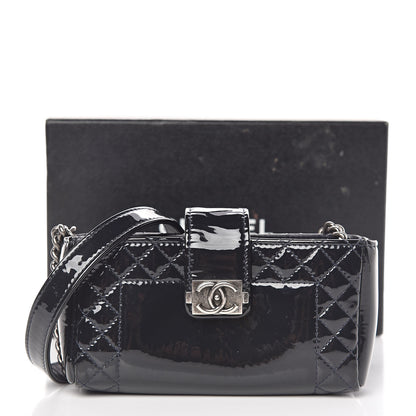 Chanel Patent Mini Boy Reverso Phone Holder Crossbody Navy 15 of 15