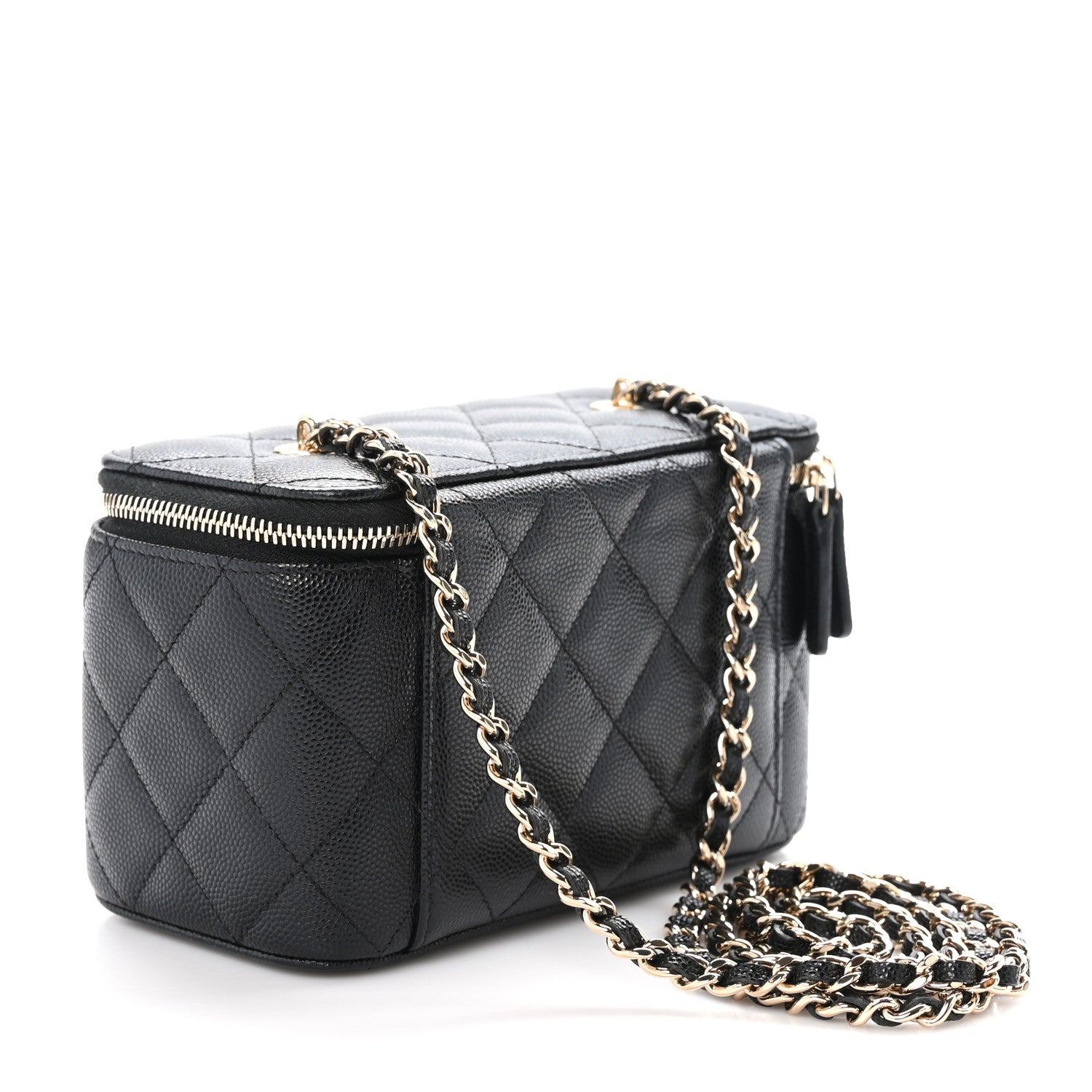 Chanel Caviar Quilted Small Vanity Case With Chain Black 3 of 12
