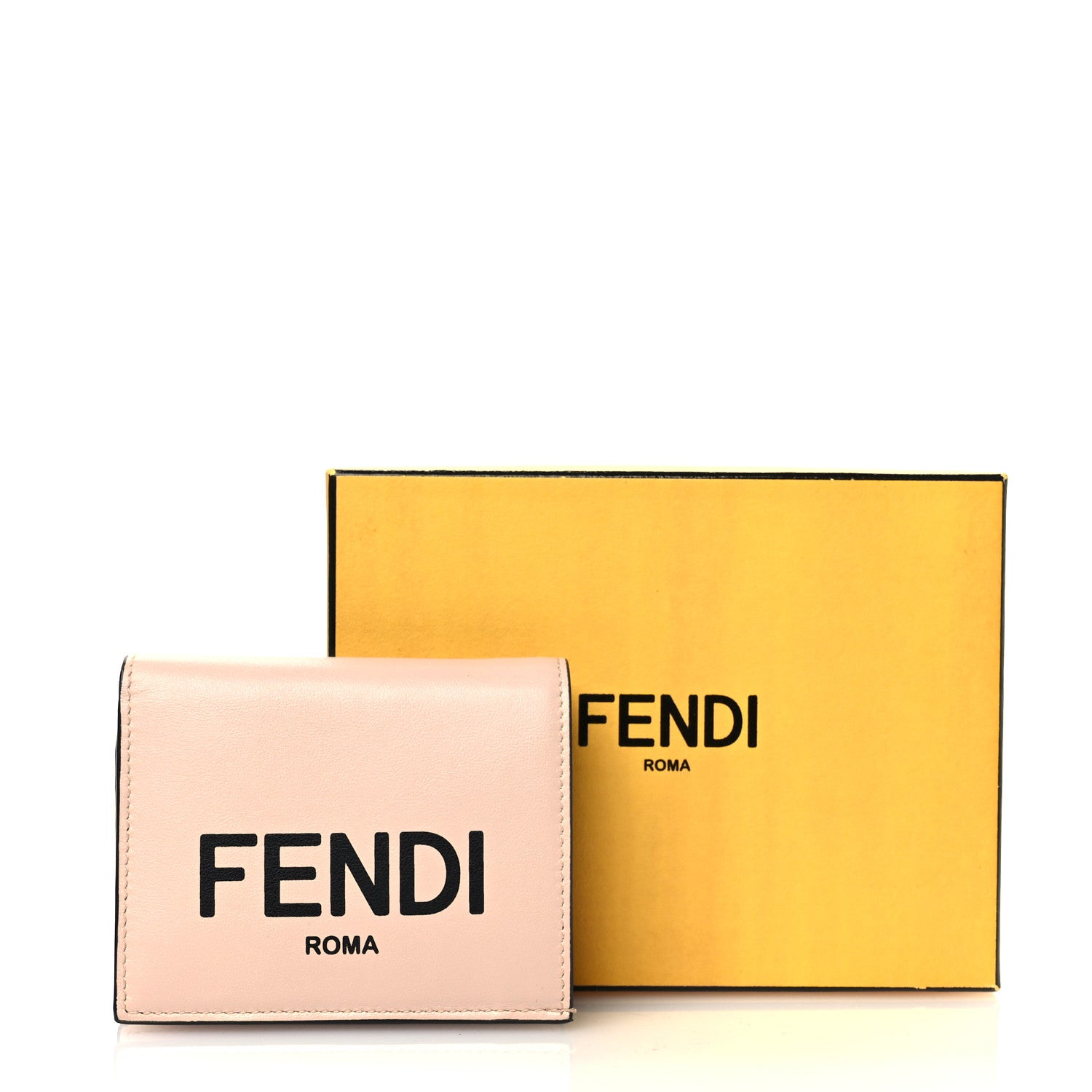 Fendi Vitello Fluffy Logo Medium Wallet Rosa Quarzo Black 7 of 7