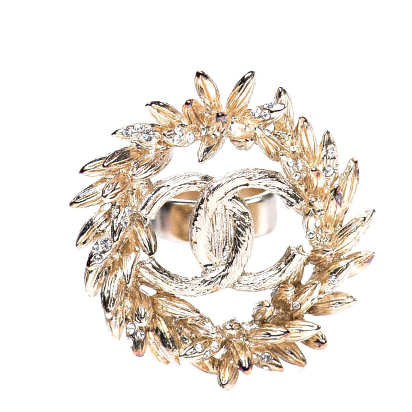 Crystal Wreath CC Ring 6.5 Gold