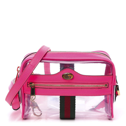 Gucci Vinyl Web Mini Ophidia Transparent Shoulder Bag Fluorescent Fuchsia 1 of 9