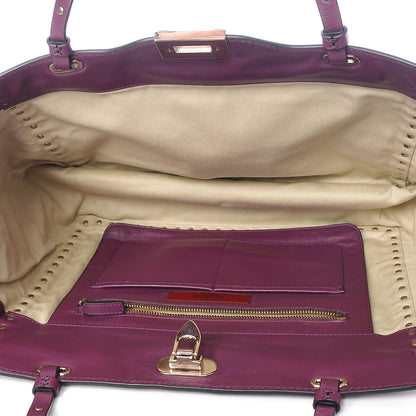 Valentino Garavani Vitello Medium Rockstud Tote Grape 6 of 9