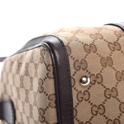 Gucci Monogram Vintage Web Medium Boston Dark Brown 10 of 15